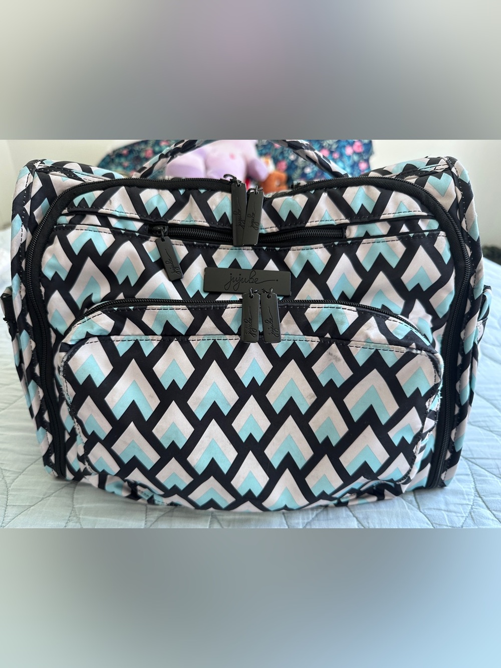 Ju-Ju-Be Teal Chevron Organizer Bag